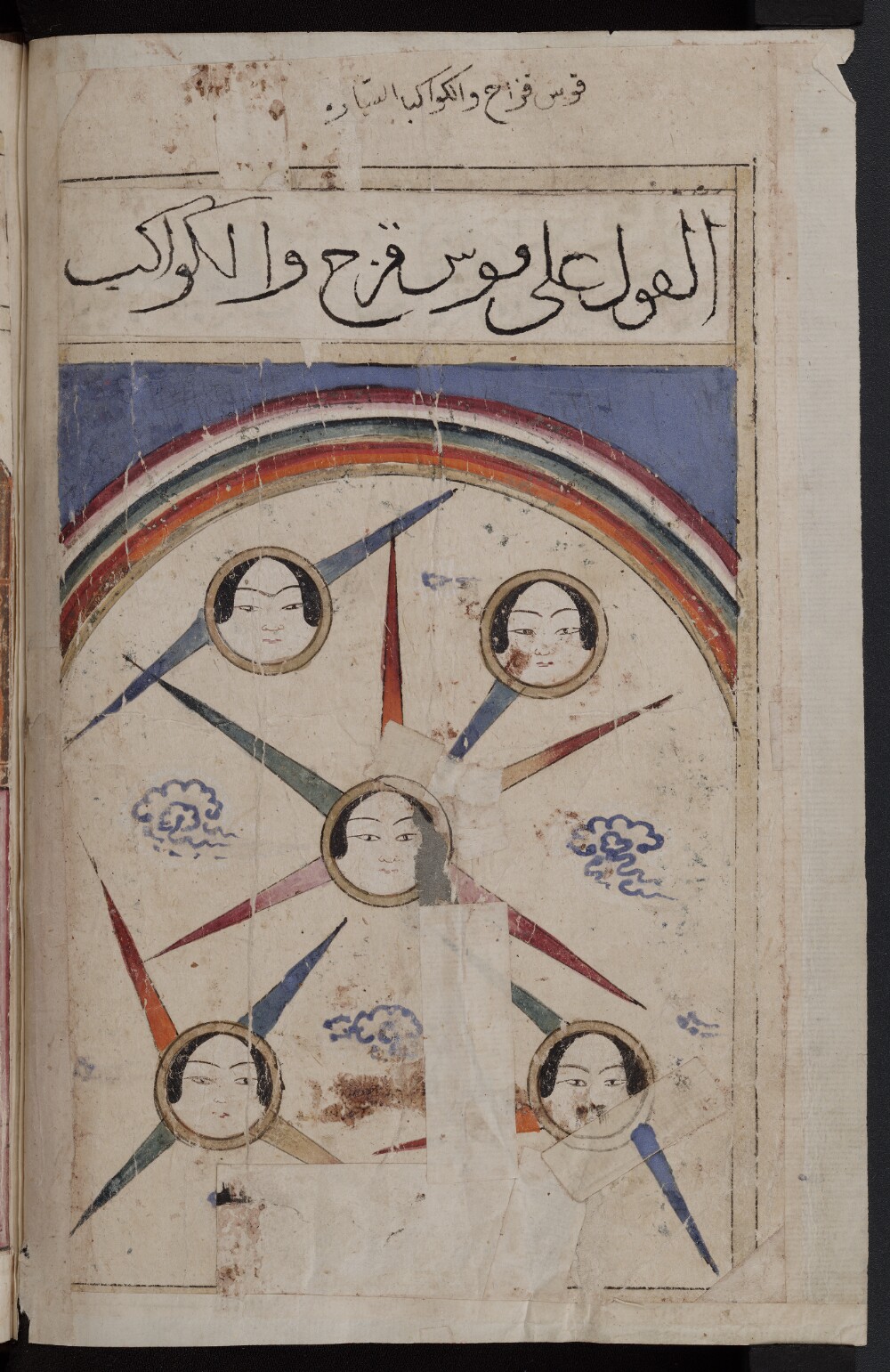 The five planets depicted as sovereign figures, from the Kitab al-Bulhan Arabic astrological manuscript