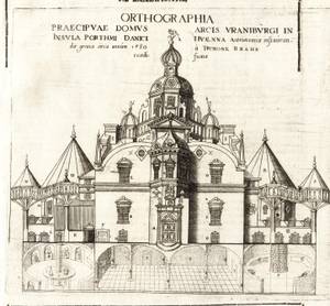 Architectural elevation and section of Uraniborg, Tycho Brahe's observatory
